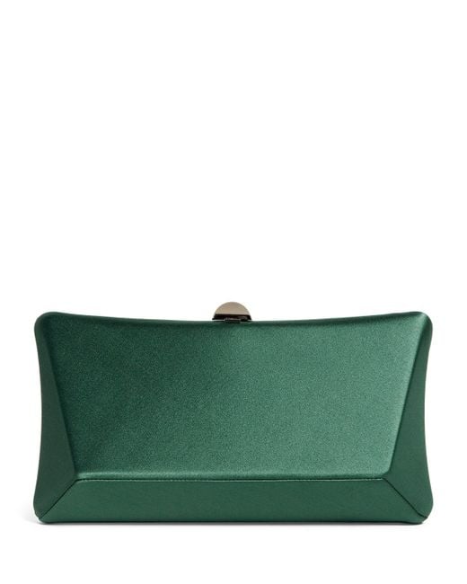 Rodo Green Satin Lally Clutch Bag