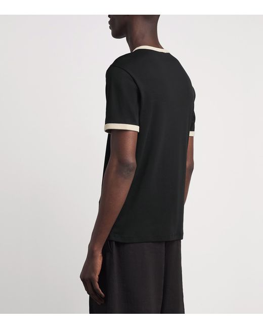 Sandro Black Cotton Retro Logo T-Shirt for men