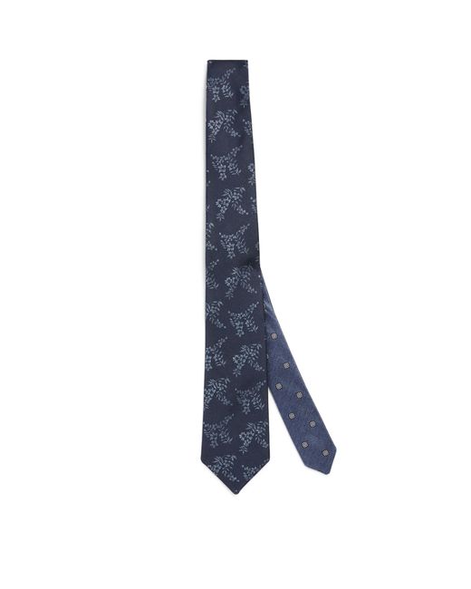 Canali Blue Silk Reversible Tie for men