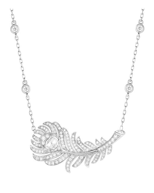 Boucheron White And Diamond Plume De Paon Pendant