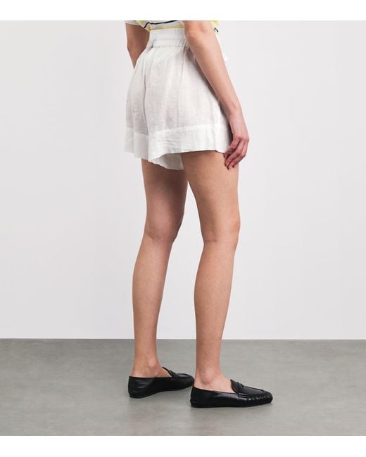 Polo Ralph Lauren White Organic Cotton-Linen Tie Shorts