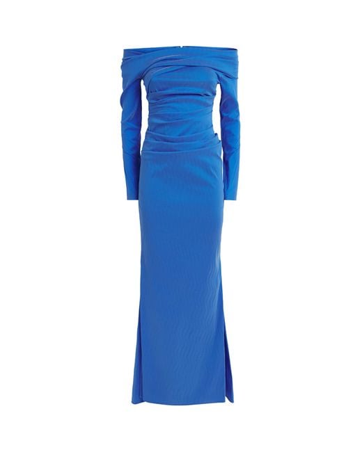 Talbot Runhof Blue Taffeta Gown