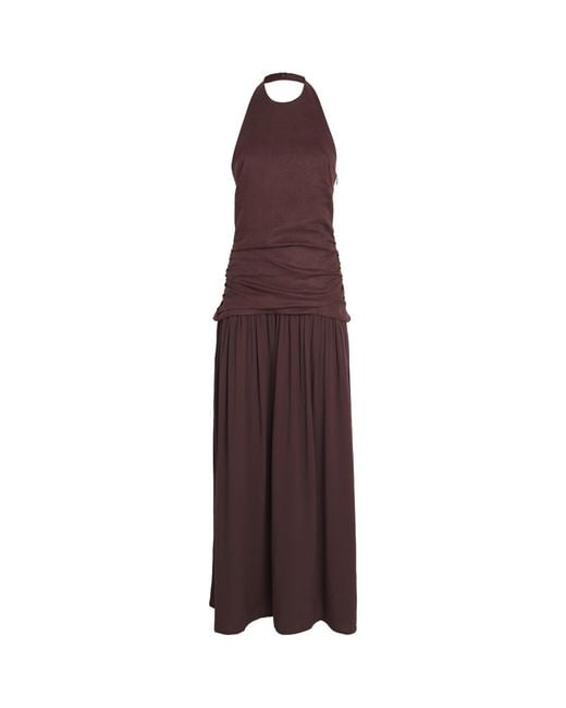 Faithfull The Brand Purple Halterneck Tali Maxi Dress
