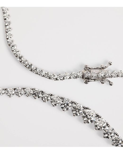 Harrods Metallic And Diamond Graduated Tennis Necklace