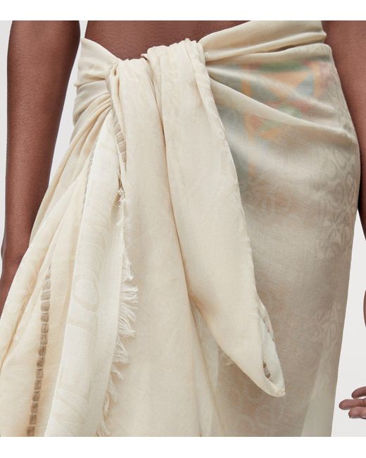 Loewe Natural X Paula's Ibiza Cotton Anagram Jacquard Pareo