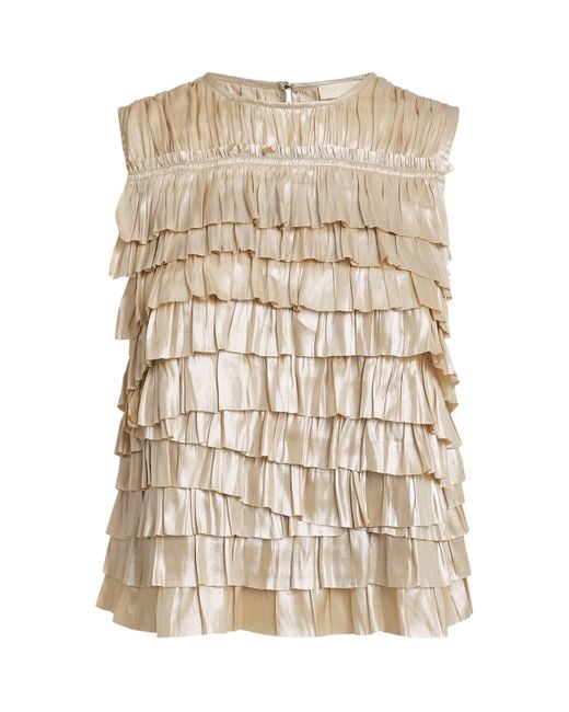 Ulla Johnson Natural Layered Quinn Sleeveless Top