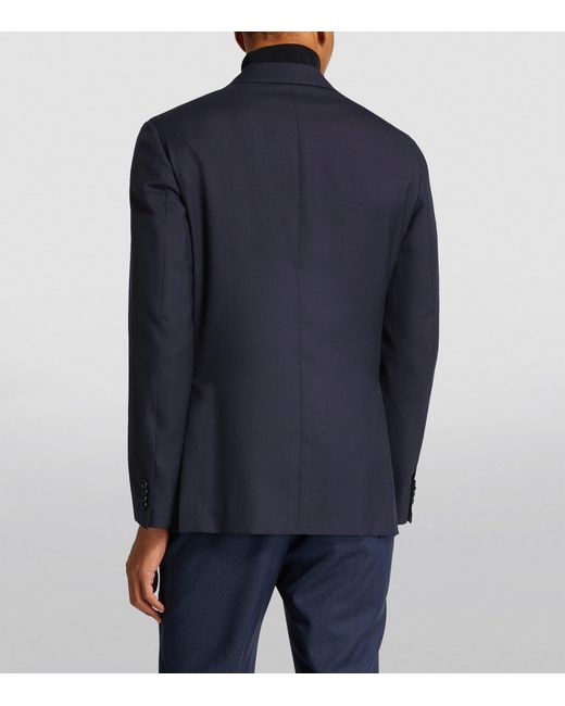 Brioni Blue Wool-Silk Plume Blazer for men