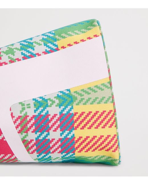 Harrods Red Large Madras Check Tote Bag