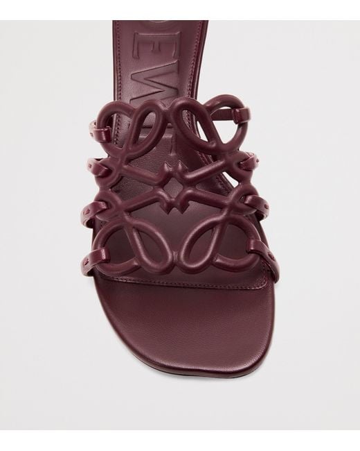 Loewe Brown Leather Petal Anagram Heeled Mules 45