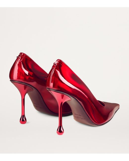 Jimmy Choo Red Ixia 95 Metallic Leather Pumps