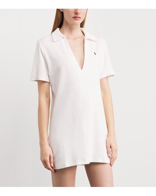 Polo Ralph Lauren White Terry Polo Pony Mini Dress
