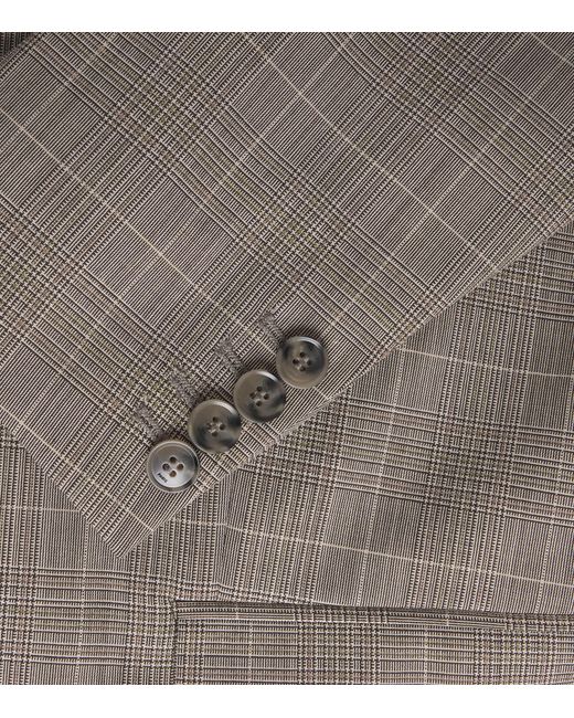 Maje Gray Wool-Blend Check Blazer