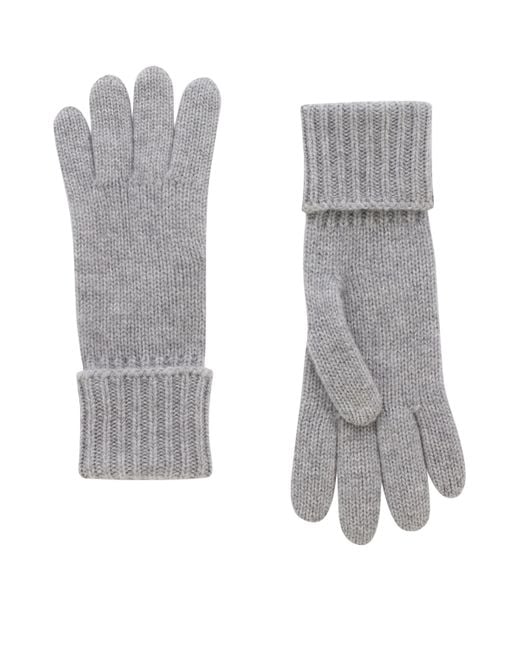 Saint Laurent Gray Cashmere Folded Gloves