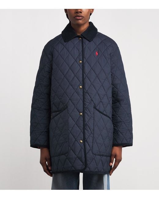 Polo Ralph Lauren Blue Water-Repellent Quilted Coat