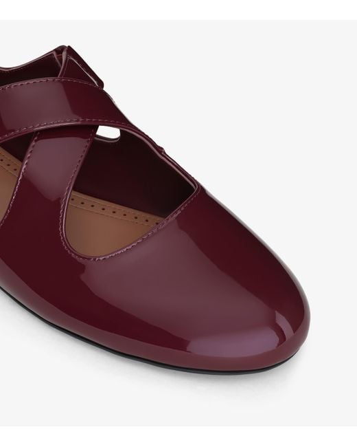 Alaïa Red Criss Cross Patent-Leather Ballet Flats