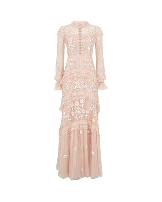 Needle & Thread Pink Ava Embellished Gown