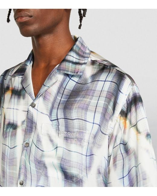 Y. Project Blue Check Print Oversized Shirt for men