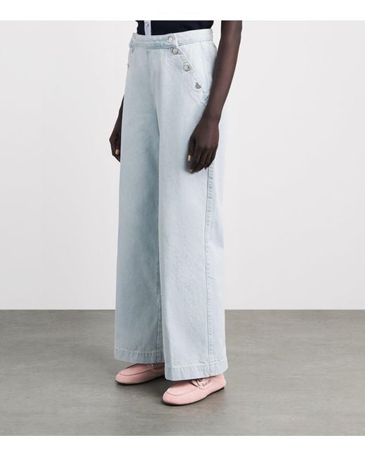 Claudie Pierlot Blue Sailor Wide-Leg Jeans