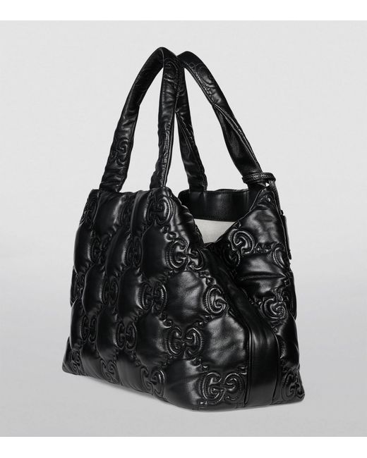 Gucci Black Large Gg Matelassé Tote Bag