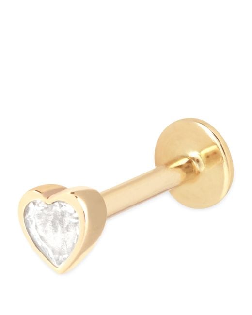 Astrid & Miyu Natural And Topaz Single Stud Heart Earring
