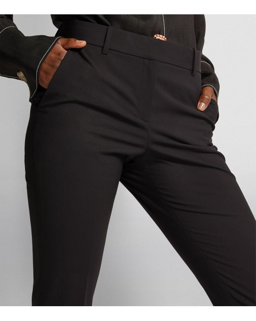 Theory Black Good Wool Cropped Treeca Trousers