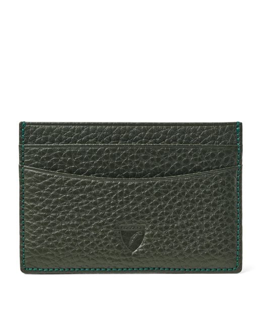 Aspinal Green Leather Slim Card Holder