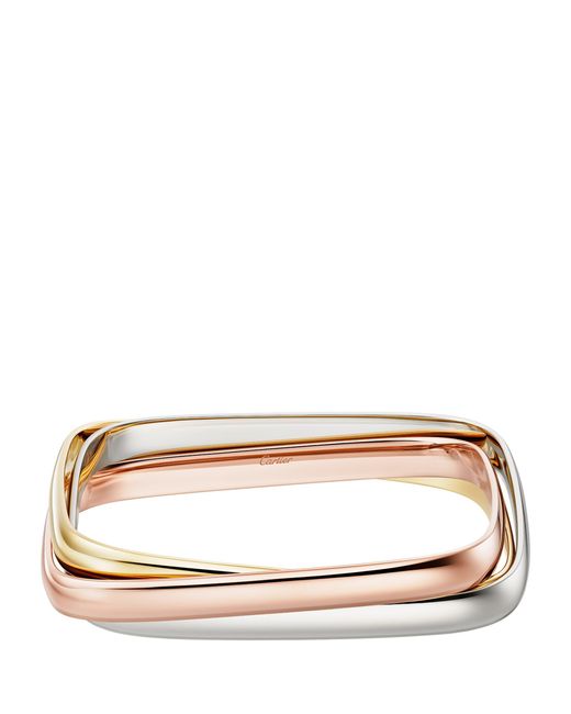 Cartier Natural White, Rose And Yellow Gold Trinity Box Bangle