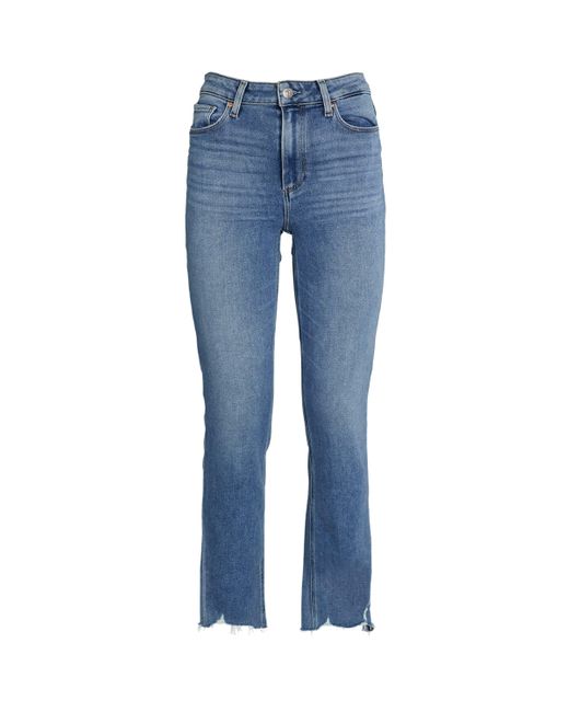 PAIGE Blue Cindy Raw Hem Straight Jeans