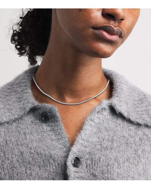 Harrods Metallic And Diamond Tennis Necklace
