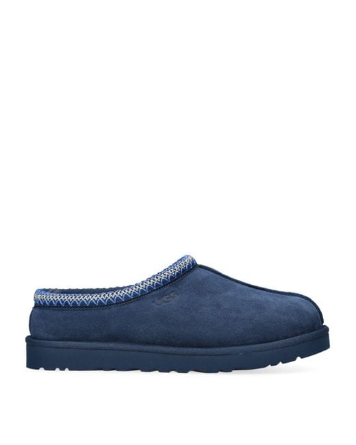Ugg Blue Tasman Contrast-Stitch Suede And Shearling Slippers for men