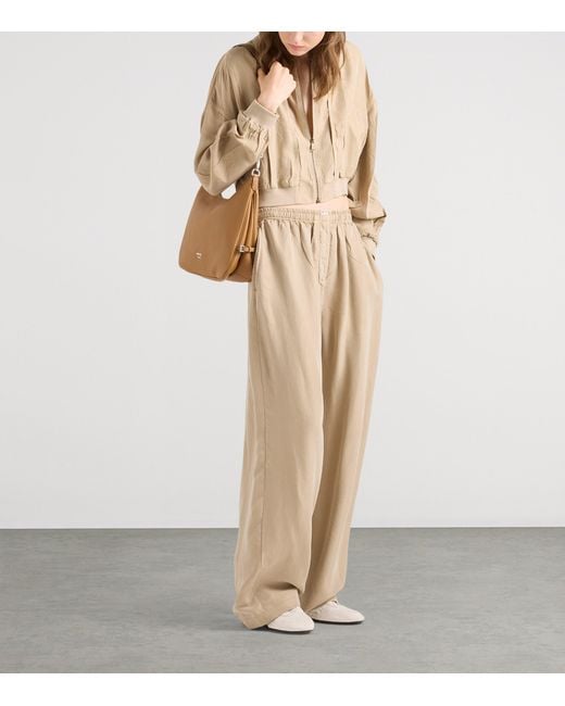Prada Natural Silk Cropped Bomber Jacket