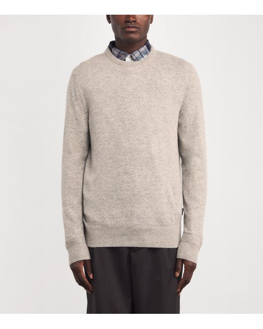 Barbour Gray Wool-Cashmere Waterbury Sweater for men