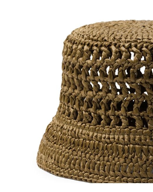 Prada Green Woven Bucket Hat