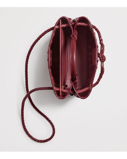 Bottega Veneta Red Small Leather Andiamo Top-Handle Bag