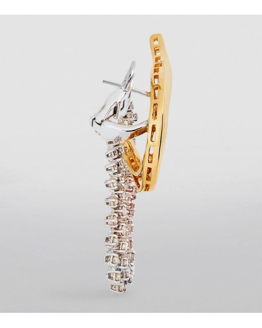 YEPREM Metallic And Diamond Golden Strada Earrings