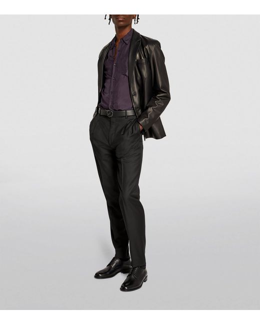 Giorgio Armani Black Wool-Cashmere Tailored Trousers for men