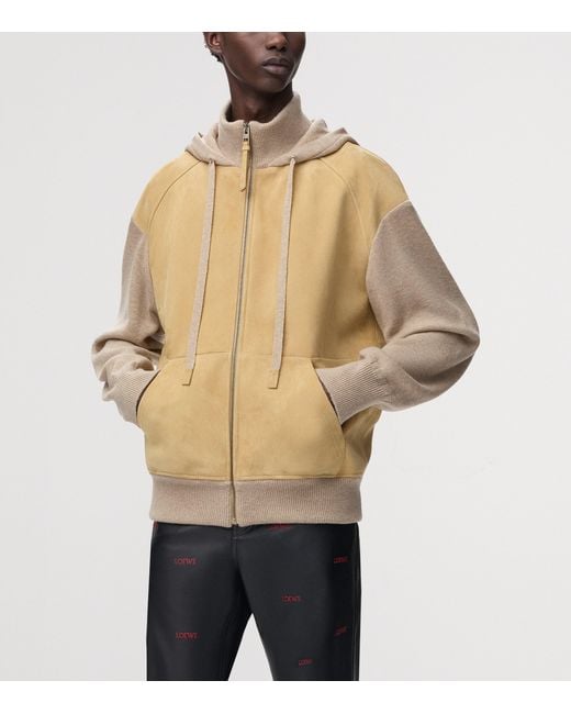 Loewe Natural Suede-Wool Hybrid Hoodie for men