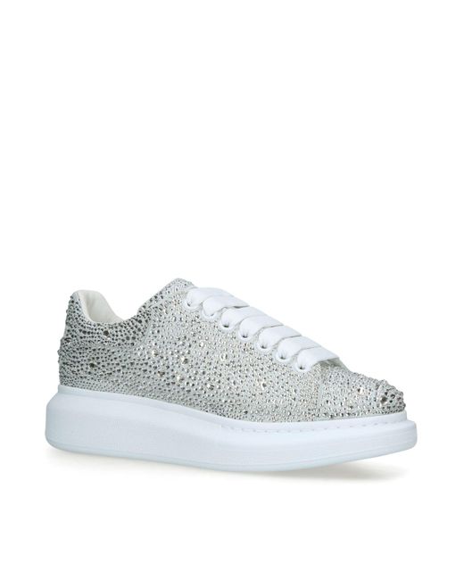 Alexander McQueen White Crystal Runway Sneakers