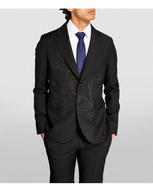 Paul Smith Black Eve Embroidered Tuxedo Jacket for men