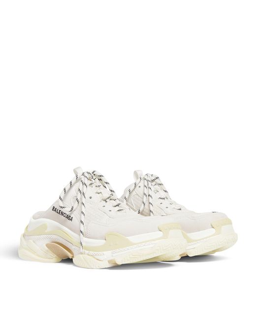 Balenciaga Triple S Mule Sneakers in White | Lyst