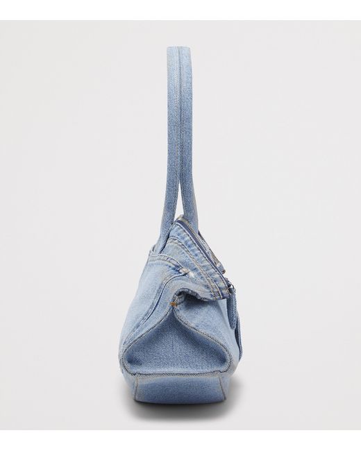 McQueen Blue Denim Manta To-Handle Bag