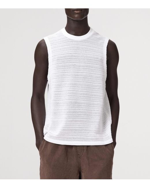 AllSaints White Organic Cotton Cove Tank Top for men