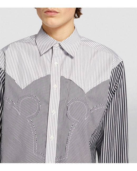 Maison Margiela Gray Striped Long-sleeve Shirt for men