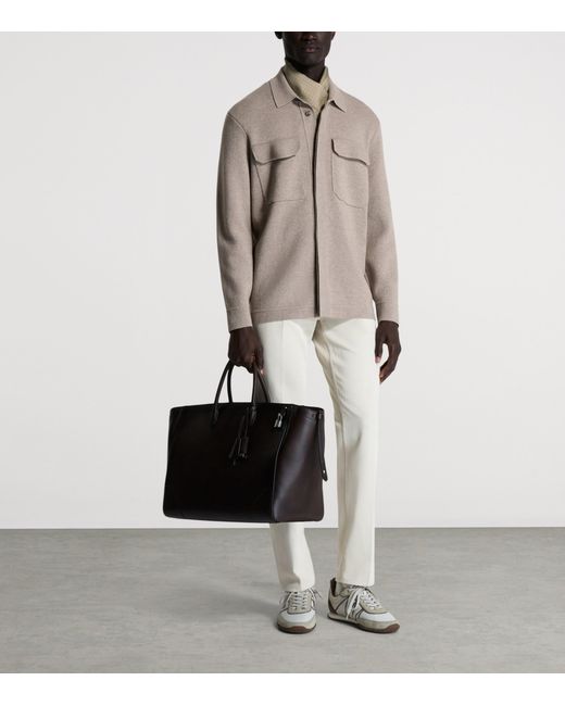 Dunhill Brown Cotton-Cashmere Shacket for men