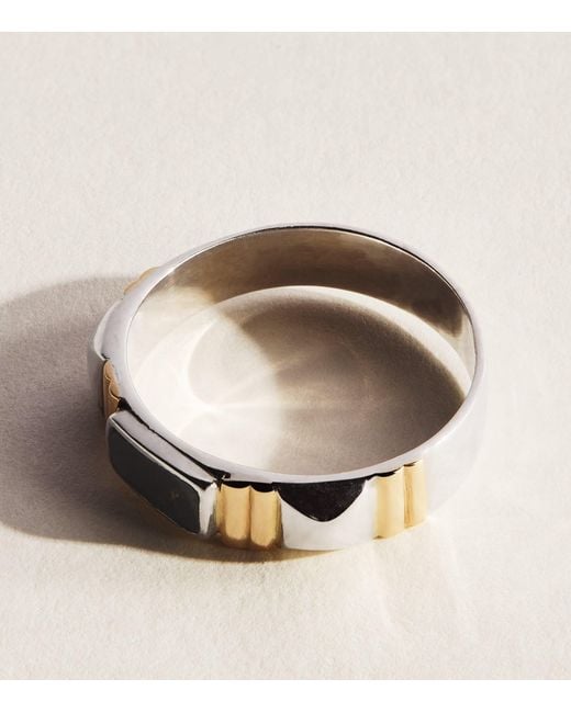 FYR Metallic Sterling, And Onyx Bastet Ring for men
