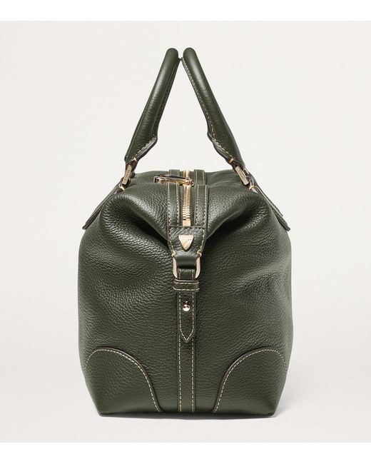 Aspinal Green Leather Midi The Hudson Bowling Bag