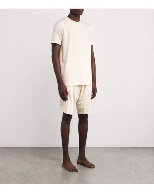 Derek Rose Natural Basel Lounge Shorts for men