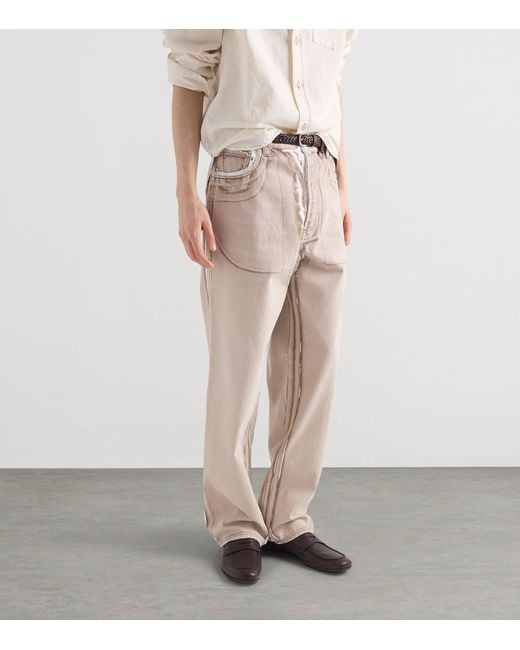 Prada Gray Printed Straight Jeans for men