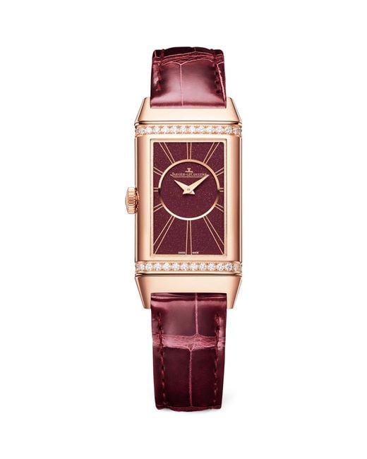 Jaeger-lecoultre Red Rose Gold And Diamond Reverso One Duetto Watch 20mm