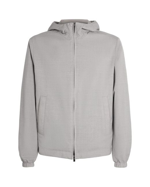 Paul & Shark Gray Cotton-Blend Storm System Reversible Windbreaker for men